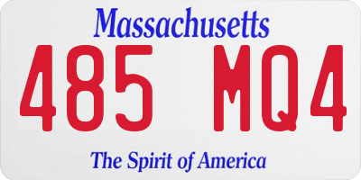 MA license plate 485MQ4