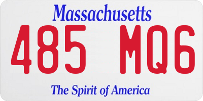 MA license plate 485MQ6