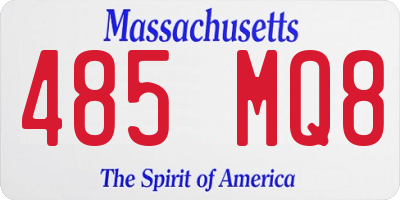 MA license plate 485MQ8
