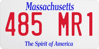 MA license plate 485MR1