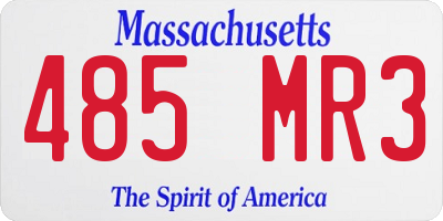 MA license plate 485MR3