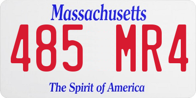 MA license plate 485MR4