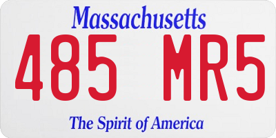 MA license plate 485MR5