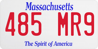 MA license plate 485MR9