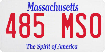 MA license plate 485MS0