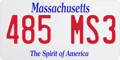 MA license plate 485MS3