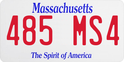 MA license plate 485MS4