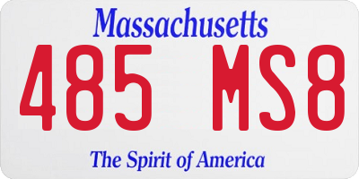 MA license plate 485MS8