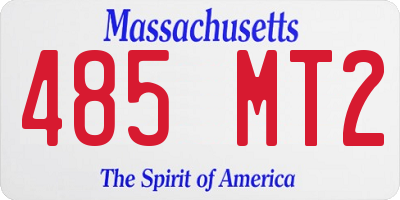 MA license plate 485MT2