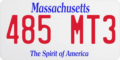 MA license plate 485MT3