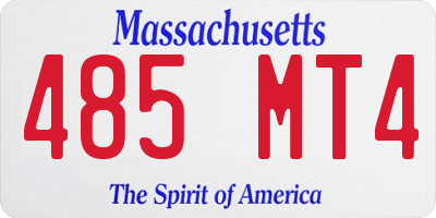 MA license plate 485MT4