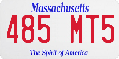 MA license plate 485MT5