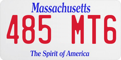 MA license plate 485MT6