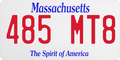 MA license plate 485MT8