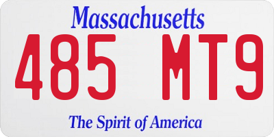 MA license plate 485MT9