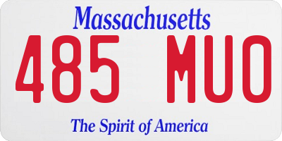 MA license plate 485MU0