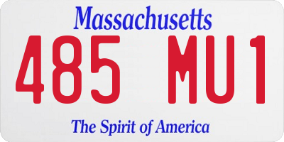 MA license plate 485MU1