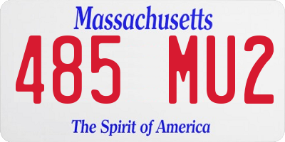 MA license plate 485MU2