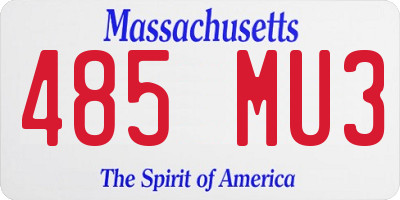 MA license plate 485MU3