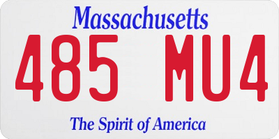 MA license plate 485MU4