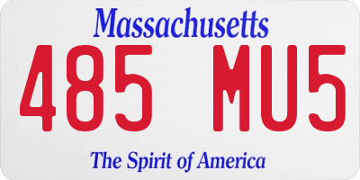 MA license plate 485MU5