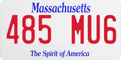 MA license plate 485MU6