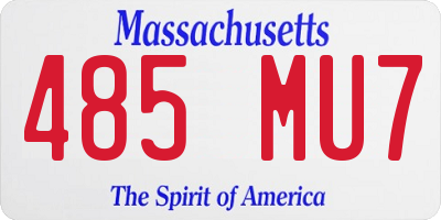 MA license plate 485MU7