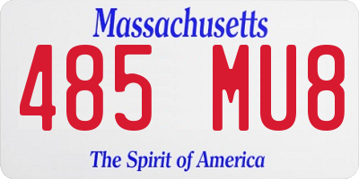 MA license plate 485MU8