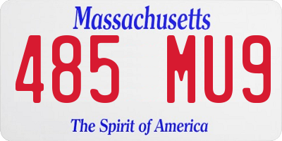 MA license plate 485MU9