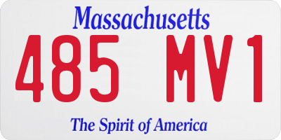 MA license plate 485MV1