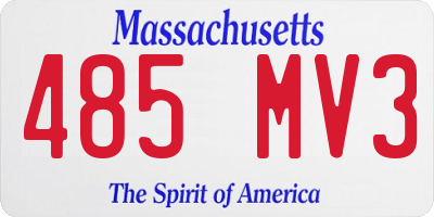 MA license plate 485MV3