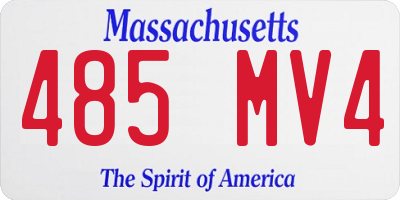 MA license plate 485MV4