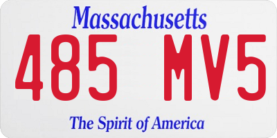 MA license plate 485MV5