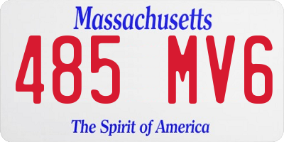 MA license plate 485MV6