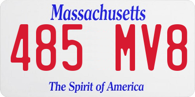 MA license plate 485MV8