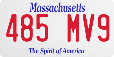 MA license plate 485MV9