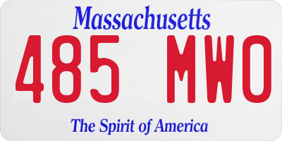 MA license plate 485MW0