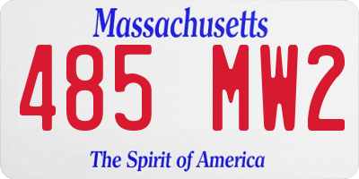 MA license plate 485MW2