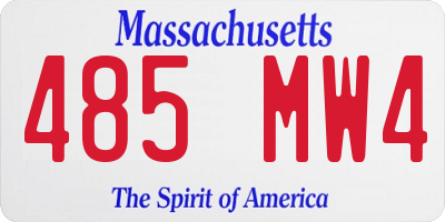 MA license plate 485MW4