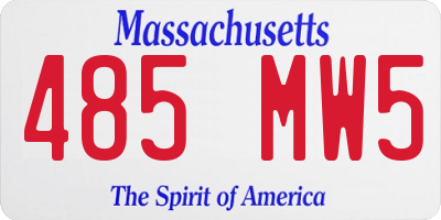 MA license plate 485MW5