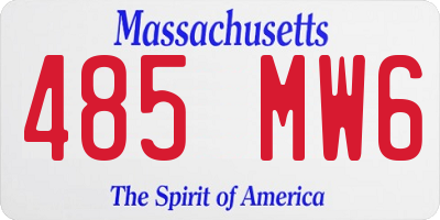MA license plate 485MW6