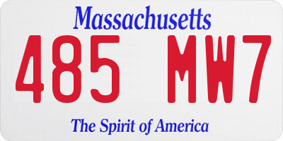 MA license plate 485MW7