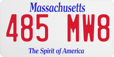 MA license plate 485MW8