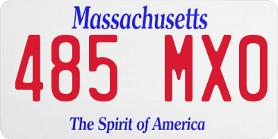 MA license plate 485MX0