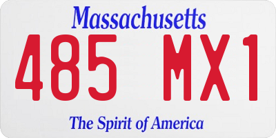 MA license plate 485MX1