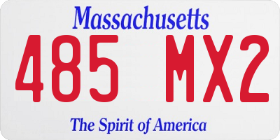 MA license plate 485MX2