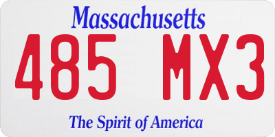 MA license plate 485MX3