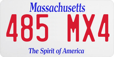MA license plate 485MX4