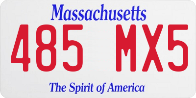 MA license plate 485MX5
