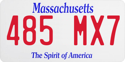 MA license plate 485MX7
